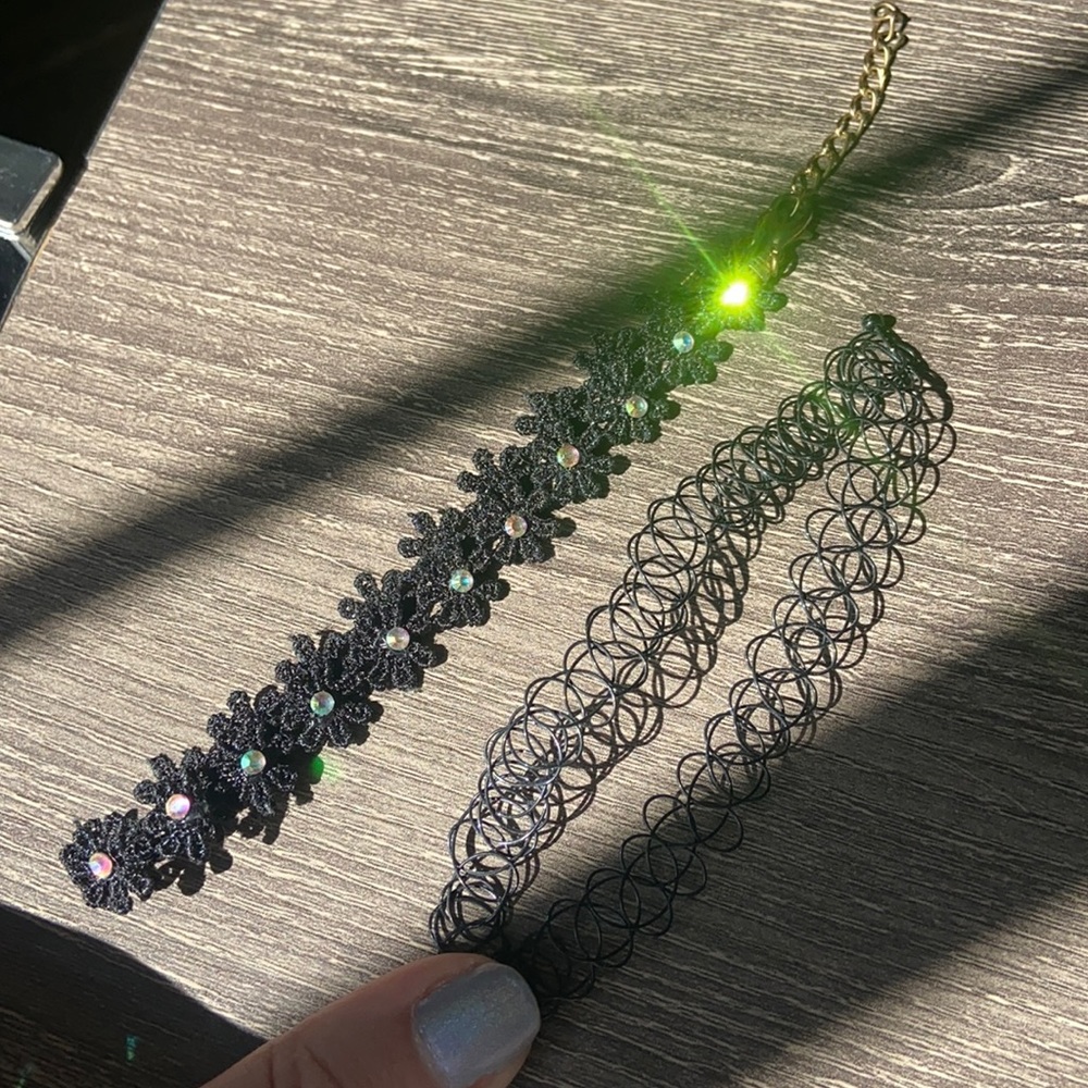 Two black chokers